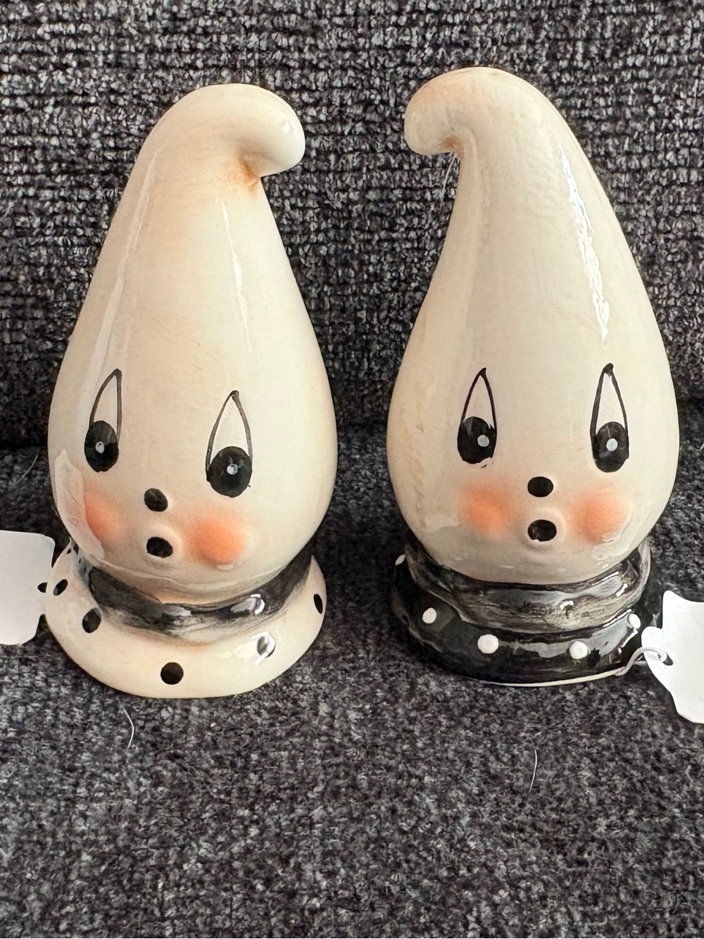 Transpac Johanna ParkeCeramic Ghost Halloween Salt and Pepper Shaker Set - Cream